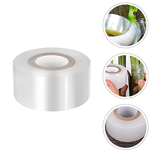 Happyyami Clear Tape Clear Tape 5 Rolls Grafting Tape PE Stretchable Self- Adhesive Membrane Clear Floristry Film Barrier for Garden Nursery Fruit Trees Seedling White Duct Tape White Duct Tape