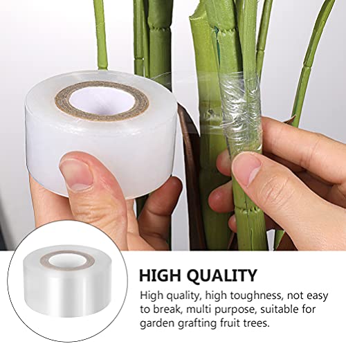 Happyyami Clear Tape Clear Tape 5 Rolls Grafting Tape PE Stretchable Self- Adhesive Membrane Clear Floristry Film Barrier for Garden Nursery Fruit Trees Seedling White Duct Tape White Duct Tape