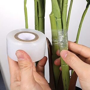 Happyyami Clear Tape Clear Tape 5 Rolls Grafting Tape PE Stretchable Self- Adhesive Membrane Clear Floristry Film Barrier for Garden Nursery Fruit Trees Seedling White Duct Tape White Duct Tape