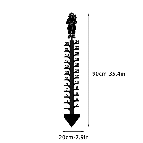 DOUGZ 24 Inch Iron Art Snow Meter, 2022 New Snow Snow Meter, Christmas Holiday Snow Snow Meter, Handmade Metal Snow Rod Garden Pile Yard,Wolf Black