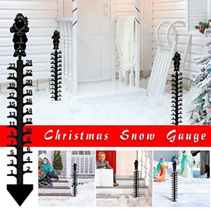 DOUGZ 24 Inch Iron Art Snow Meter, 2022 New Snow Snow Meter, Christmas Holiday Snow Snow Meter, Handmade Metal Snow Rod Garden Pile Yard,Wolf Black