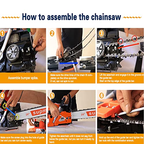 Gas Chainsaw 62CC Power Chain Saw 20 Inch Guide Board Chain saws 2-Cycle Gasoline Handheld Cordless Petrol Chain Saws for Trees Gas Powered Farm, Ranch and Garden Tools