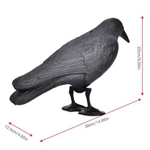 01 Simulation Crow Desktop Decor, PE Material Simulation Crow for Garden Decoration for Hunting Bait for Halloween(Black)