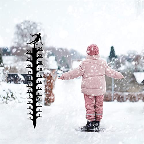 KOLCU 2022 New Christmas Holiday Snow Gauge Outdoor, 24 Inch Snowfall Measuring Gauge, Handmade Metal Snow Measuring Stick Snow Gauges for Yard for Christmas Winter Garden Yard Decoration,Skiing