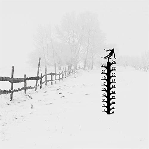 KOLCU 2022 New Christmas Holiday Snow Gauge Outdoor, 24 Inch Snowfall Measuring Gauge, Handmade Metal Snow Measuring Stick Snow Gauges for Yard for Christmas Winter Garden Yard Decoration,Skiing