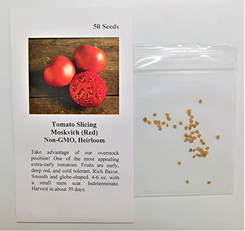 David's Garden Seeds Tomato Slicing Indeterminate Moskvich 7412 (Red) 25 Non-GMO, Heirloom Seeds