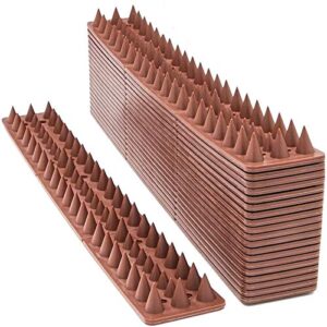 defender spikes, cat and bird fence spikes 20 feet, plastic deterrent anti theft climb strips to keep racoons away