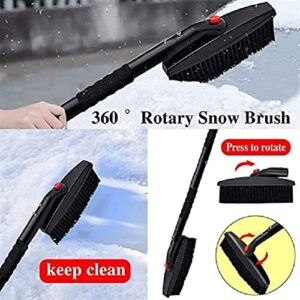 BZGWECD 3 in 1 Snow Shovels for Snow Removal Set with Brush Multifunction Ergonomic Durable Stainless Steel Retractable Garden Cleaning Tools (Color : Black)