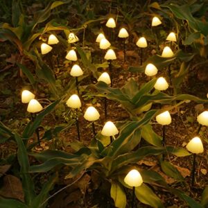 cute mushroom solar lights 20led, 28 feet, 8 modes, solar waterproof, this mushroom light is very suitable for outdoor decoration, adding color to your garden (warm white)