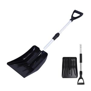 dhliiqq snow shovel for winter, emergency snow shovel portable lightweight sport utility detachable shovel for driveway car emergency home garden camping beach