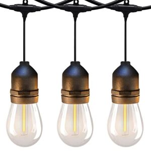 oyyptdzm outdoor string lights 49 feet patio lights waterproof with 15 lamp heads connectable hanging light for backyard porch balcony garden e26 bulb not included