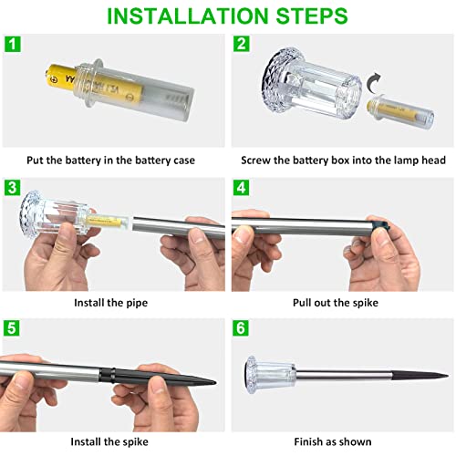 VISFLAIR Solar Pathway Lights Outdoor Decorative 12 Pack LED Waterproof Stainless Steel Garden Stakes Lights for Outside Yard, Path, Patio, Driveway Decor Landscape Lighting