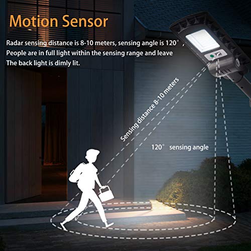 Solar Lights Outdoor, 60W LEDs Solar Powered Motion Sensor Light, Security Waterproof Solar Flood Light for Yard, Fence, Garden, Patio, Front Door, Shed, Deck, Path. 2 Pack