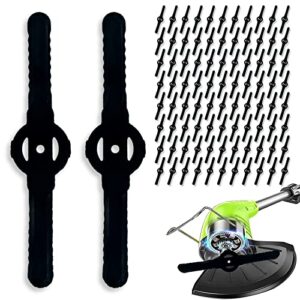 fifchall [90 pieces] string trimmer head blades replace plastic, lawn mower trimmer blades replacement weed wacker head blades for cordless grass trimmer/trimmers edgers black