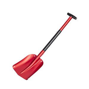 FUDAO Outdoor Snow Shovel Large Capacity Foldable Lightweight Aluminum Alloy Telescopic Portable Snow Shovel Parent Child Play Snow Garden Camping Shovel (Red, One Size)