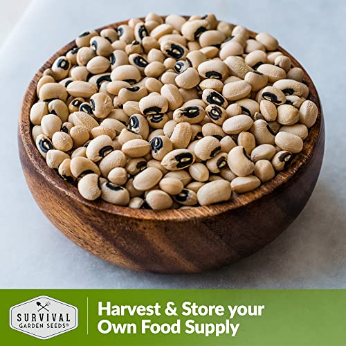 Survival Garden Seeds - Blackeyed Pea Seed for Planting - Packet with Instructions to Plant and Grow Black Eyed Cowpeas in Your Home Vegetable Garden - Non-GMO Heirloom Variety