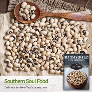Survival Garden Seeds - Blackeyed Pea Seed for Planting - Packet with Instructions to Plant and Grow Black Eyed Cowpeas in Your Home Vegetable Garden - Non-GMO Heirloom Variety