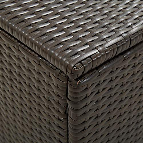 Canditree Outdoor Large Storage Box Rattan, Storage Container for Patio Garden Poolside Furniture Cushions Pillows (Brown)