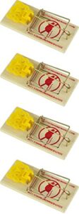 southern homewares wooden snap mouse trap spring action with expanded cheese shaped trigger 4 pack