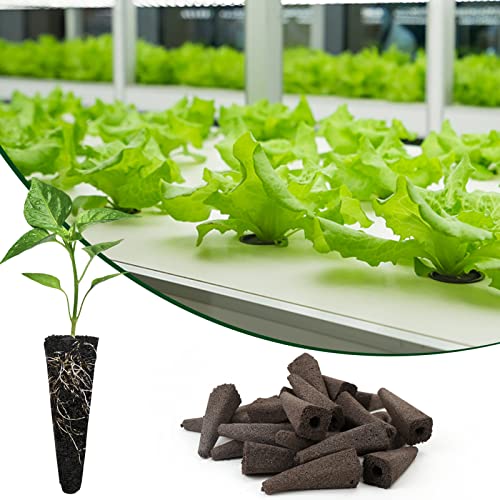 Ufandia Hydroponic Growing Kit, Grow Sponges for Hydroponics Plant Starting Root Growth Kit 50 Pieces Grow Sponges and 50 Pieces Grow Baskets for Indoor Plant Hydroponics System