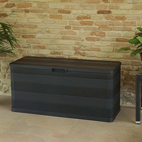 INLIFE 74 Gallon Garden Storage Box Outdoor Cushion Deck Patio Storage Chest Storing Pillow Tool Box Blanket Indoor Interior Container 46.1"x17.7"x22"