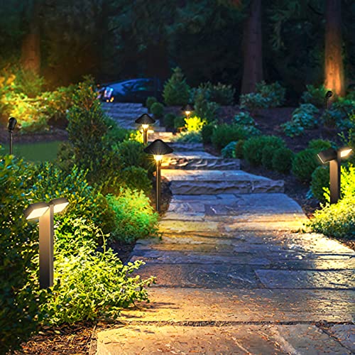 XMCOSY+ LED Low Voltage Landscape Spotlights, 300LM Outdoor Landscape Lighting with APP Control, Adjustable Warm White&RGB, Works with Alexa, 12V 6W Aluminum Pathway Lights for Garden Yard(2Pack)