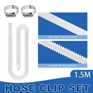 JENPECH Hose Clamp Adjustable Bendable Flexible Swimming Pool Hose Snap for Garden White