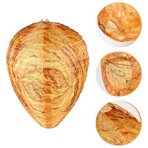 Hanging Fake Wasp Nest Wasp Nest Decoy Natural Wasp Friendly Hornets Nest Lantern for Garden Yard Outdoor