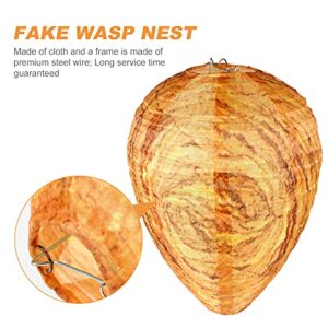 Hanging Fake Wasp Nest Wasp Nest Decoy Natural Wasp Friendly Hornets Nest Lantern for Garden Yard Outdoor