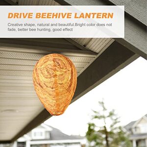 Hanging Fake Wasp Nest Wasp Nest Decoy Natural Wasp Friendly Hornets Nest Lantern for Garden Yard Outdoor