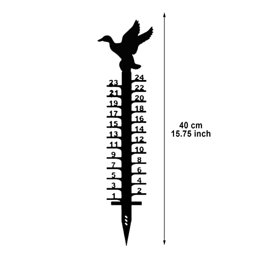 Gift 24cm Snowflake Snow Measuring Instrument Snowmobile Snow Measuring Instrument Metal Snow Measuring Ruler Outdoor Garden Ornament String Line Level for Construction (Black, One Size)