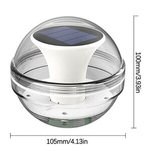 Floating Pool Light, Solar Powered Lamp, Outdoor Landscape Lighting Ball Lights for Swimming Pool Garden Patio Lawn (Clear)