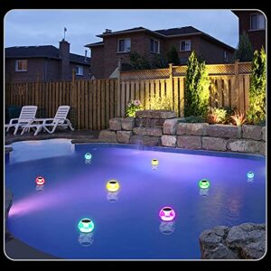 floating pool light, solar powered lamp, outdoor landscape lighting ball lights for swimming pool garden patio lawn (clear)