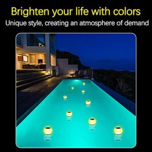 Floating Pool Light, Solar Powered Lamp, Outdoor Landscape Lighting Ball Lights for Swimming Pool Garden Patio Lawn (Clear)