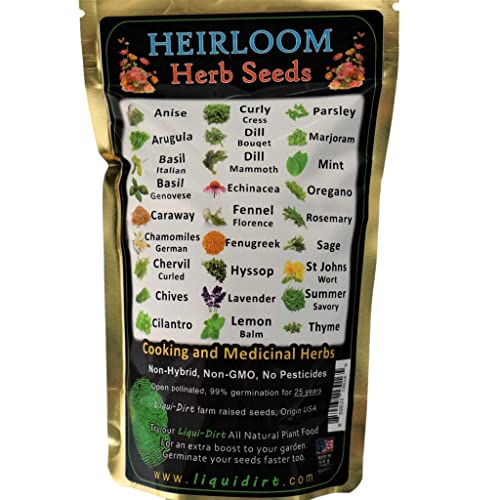 Heirloom Seeds Combo Pack Veggie Over 8000 Seeds and Herbs Packs Over 15,000 Seeds - Medicinal and Cooking Herb Seeds 27 Varieties and Fruit Vegetables 38 Varieties for Your Garden (Herb and Veggie)