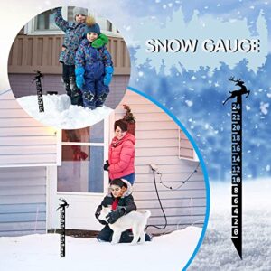 Gift 24cm Snowflake Snow Measuring Instrument Snowmobile Snow Measuring Instrument Metal Snow Measuring Ruler Outdoor Garden Ornament Torpedo Level Magnetic 6in (Black, One Size)