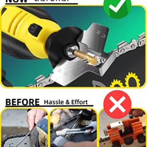 EzzDoo Electric Chainsaw Sharpener Kit with TITANIUM-PLATED Diamond Bits - High-Speed Chain saw Sharpener Tool and 4 Sizes High Hardness Sharpening Wheels For All Chainsaw Chains