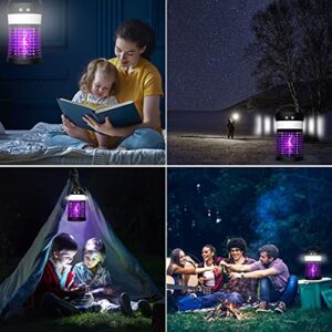 Hwallkare Bug Zapper Mosquito Zappers Killer, Solar Powered Electric Fly Zapper Light with Camping Lantern, Waterproof USB Rechargeable Fly Killer for Indoor Outdoor