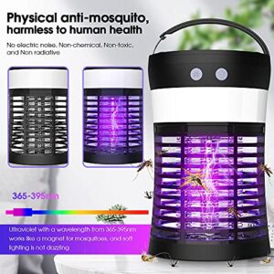 Hwallkare Bug Zapper Mosquito Zappers Killer, Solar Powered Electric Fly Zapper Light with Camping Lantern, Waterproof USB Rechargeable Fly Killer for Indoor Outdoor