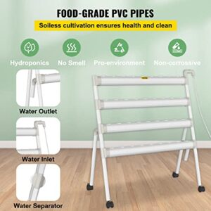 VEVOR Hydroponics Growing System, 36 Sites 4 Pipes Hydroponic System, 4 Layers Hydroponic Kit, Vertical Hydroponic Growing System with Water Pump, Pump Timer, Nest Basket, Sponge for Fruit Vegetables