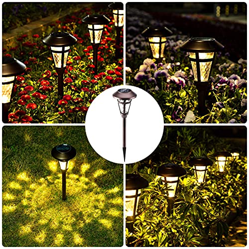 Solpex Solar Pathway Lights Outdoor,6 Pack Solar Garden Lights, Bronze Finshed, Waterproof Solar Walkway Lights Outdoor Lawn, Patio, Yard, Garden, Pathway, Walkway and Driveway.…