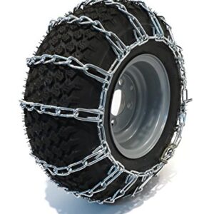 The ROP Shop New TIRE Chains 2-Link for John Deere Garden Tractor Lawn Mower - 400 420 425