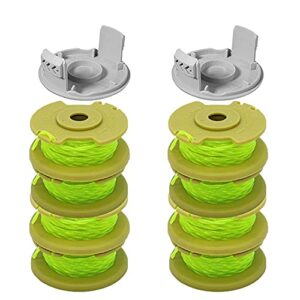 ac80rl3 replacement spool line compatible with 18v, 24v, 40v cordless trimmers,weed eater string autofeed replacement spools line (8spool,2cap)