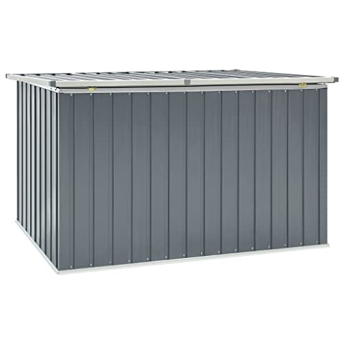 YEZIYIYFOB 416 gal Outdoor Garden Storage Deck Box Metal Steel Patio Storage Chest Container Storage Organizer Cabinet for Patio, Lawn, Backyard, Outdoor Gray + 67.3"x39"x36.6"