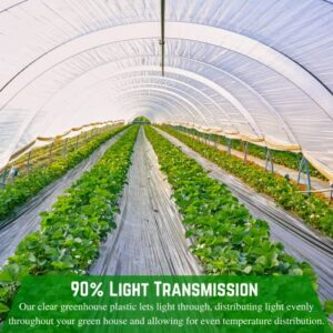 Farm Plastic Supply - Clear Greenhouse Plastic Sheeting - 6 mil - (12' x 28') - 4 Year UV Resistant Polyethylene Greenhouse Film, Hoop House Green House Cover for Gardening, Farming, Agriculture, white