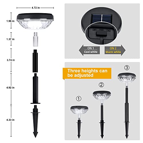 FEELIGHT Solar Pathway Lights, Garden Lights Solar Powered Waterproof IP67, Bright LED Solar Outdoor Landscape Lighting Solar Pathway Lights for Walkway Yard Backyard Lawn Landscape Decorative