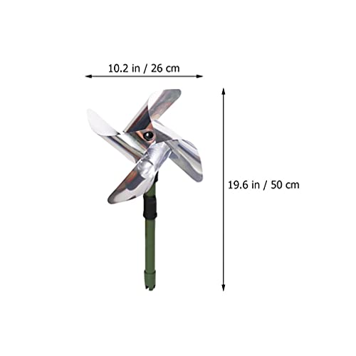 Happyyami 2pcs Reflective Pinwheels with Stakes Bird Blinder Deterrent Windmill Scare Birds Device Away Sparkly Pin Wheel for Garden Outdoor Farm Yard Decoration