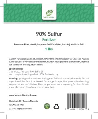 Sulfur Fertilizer 90% 15 Pounds by Garden Naturals