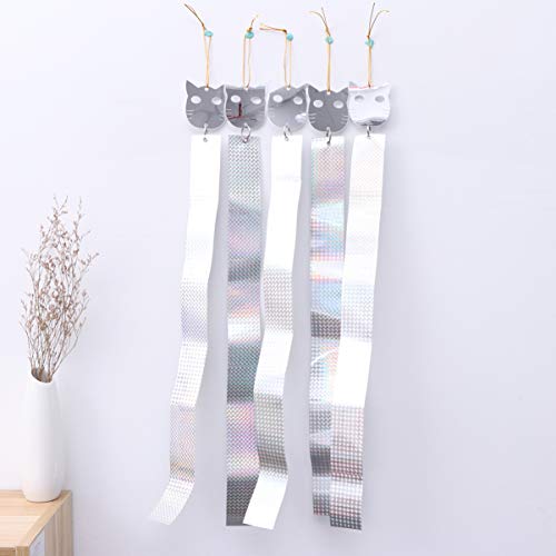 generic 10Pcs Hanging Reflective Bird Detterent Device Double Sided Reflective Tape Bird Scare Ribbon Reflective Hanging Spinners Keep Birds Away from Your Garden Farm