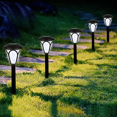 Dynaming 10 Pack Solar Pathway Lights Outdoor, Solar Powered Auto On/Off Garden Decorative Lights, Waterproof Landscape Solar Lights for Lawn Patio Yard Walkway Deck Driveway, Cool White